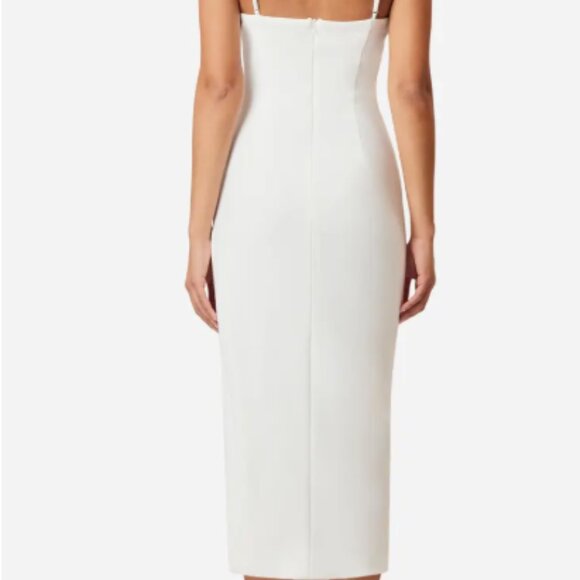 Janelle Floral Appliqué Halter Neck Cocktail Midi Dress - Picture 3 of 6